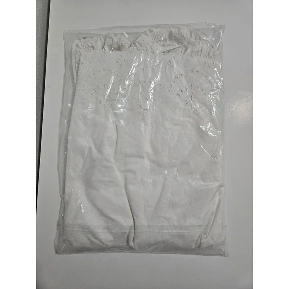 Free Assembly Women's Plus‎ Sleeveless Cotton Midi Dress with Bow Front White XS - Picture 6 of 8